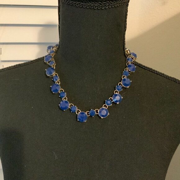 Natasha Couture Cobalt Blue Circular Necklace - Picture 3 of 7